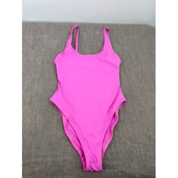 SKIMS Other - Skims Recycled Swim Scoop Neck One Piece Swimsuit Neon Orchid Size S Small NWT